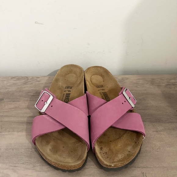 BIRKENSTOCK SIENA SLIDE SANDAL WOMEN'S PURPLE ORCHID LEATHER SIZE 38 7-7-5 - Picture 3 of 8